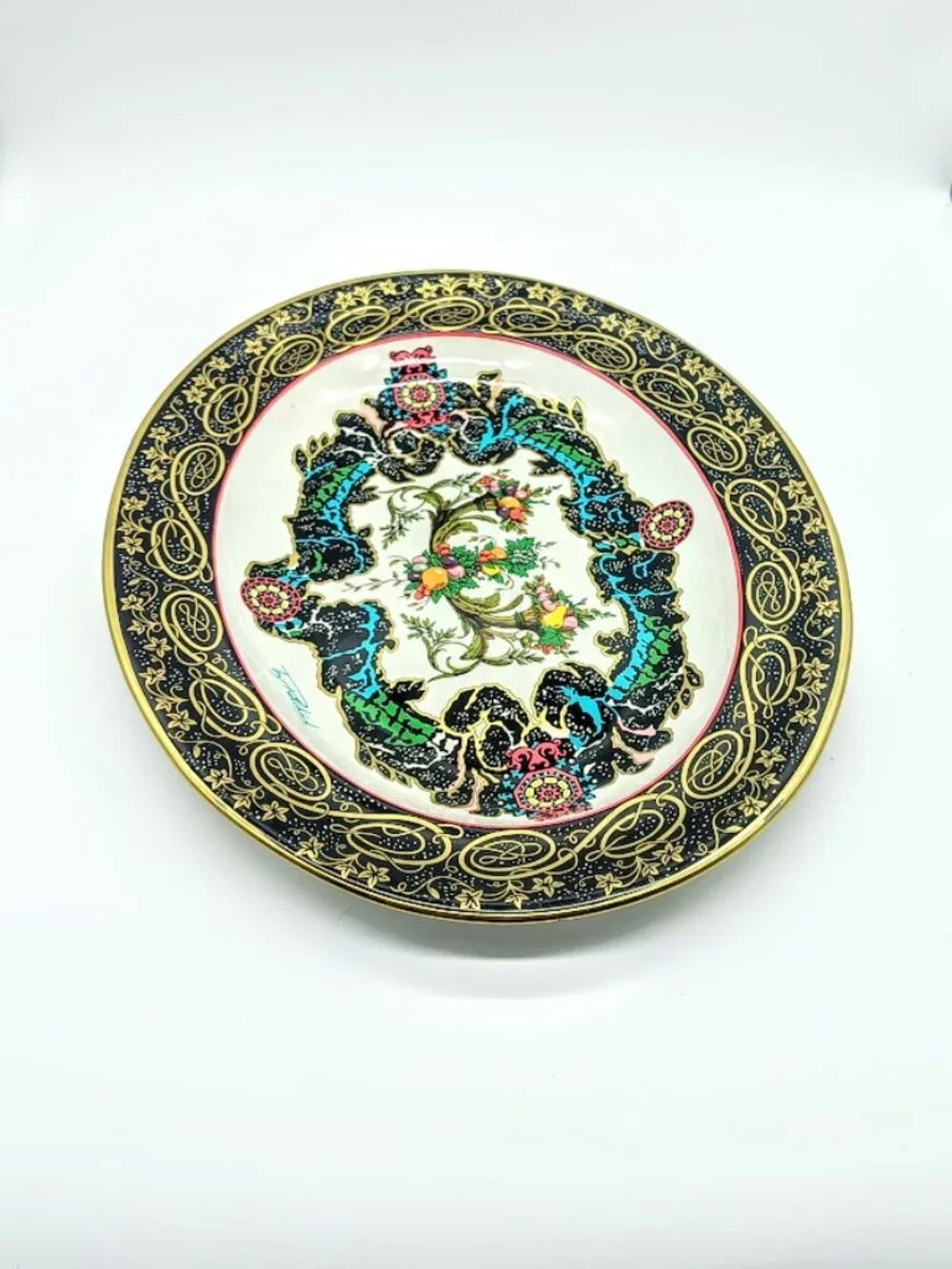 Vintage Daher Made in England By Pritchard Decorated Oval Metal Tray